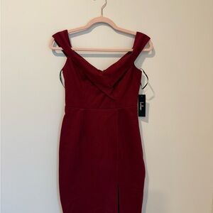 Lulu's Strapless Burgundy Dress